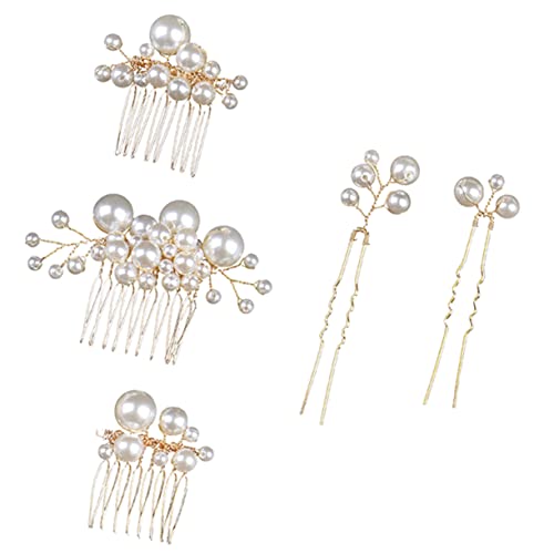 Gogogmee 5stücke Haarschmuck Mit Perlen Für Frauen Haarkamm Mit Perlen Für Braut Haarnadel-clip Mit Für Hochzeit Haarschmuck Für Braut Haarzubehör Mit Für Damen von Gogogmee