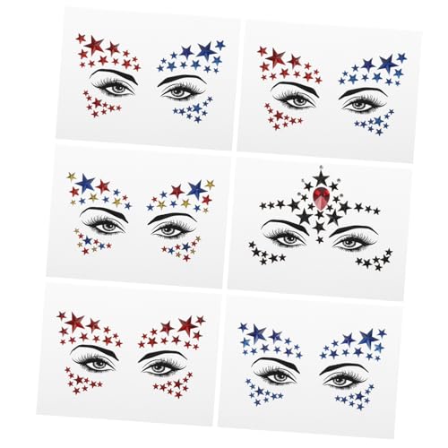 Gogogmee 6blätter Fünfeckiger Stern Augen Aufkleber Kreative Strass Augen Aufkleber Für Körper Make-up von Gogogmee