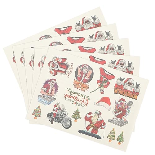 Gogogmee 6blätter Weihnachts- Aufkleber Lustige Und Bunte Temporäre Tattoos Für Mädchen Für Weihnachtsfeiern Gesicht Körper Und Wasserfest Und Hautfreundlich Gogogmee 6blätter Weihnachts- Aufkleber Lustige Und Bunte Temporäre Tattoos Für Mädchen Für Weihnachtsfeiern Gesicht Körper Und Wasserfest Und Hautfreundlich von Gogogmee
