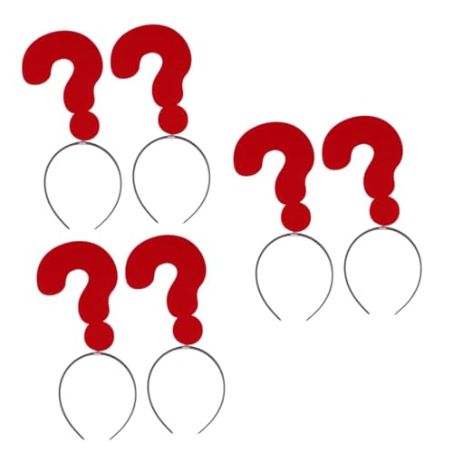 Gogogmee 6 Stk Fragezeichen-stirnband Hut-stirnband Gespenstisch Fragezeichen-kostüm Foto Haar-make-up-stirnbänder Gesicht Haarreifen Kopfbedeckung Mit Fragezeichen Funkeln Lustig Rot Stoff von Gogogmee