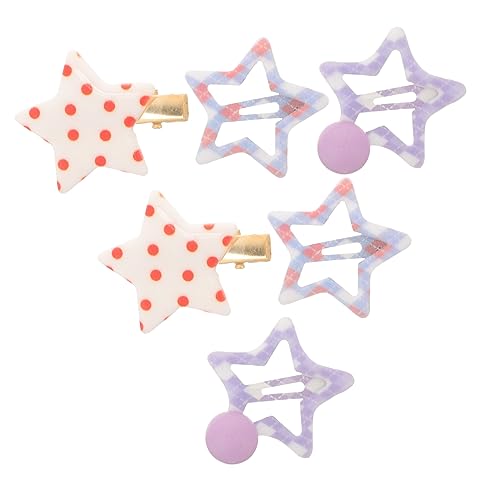 Gogogmee 6 Stk Stern Haarnadel Haarspangen Haar Klammern Kawaii Haarschmuck Schnappklammern Für Haare Stern Haarspange Sterne Haarschmuck Niedlich Plastik Schmücken Mädchen von Gogogmee