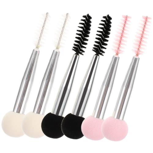 Gogogmee 6 Stück Doppelseitige Schwamm Applikatoren mit Mascara und Wimpernbürste Make Up Pinsel für Augenbrauen Concealer und Foundation Vielseitig zum Verblenden und Fixieren Farblich von Gogogmee