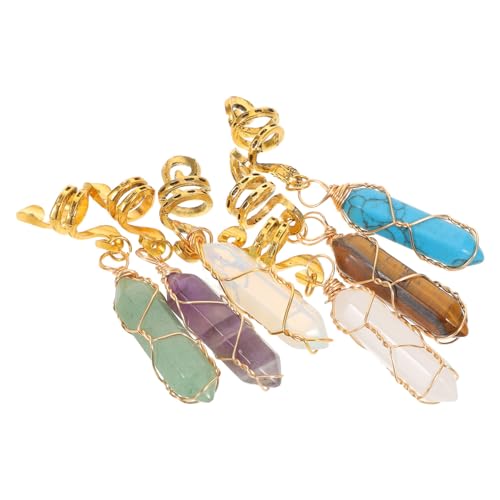 Gogogmee 6 Stück Haarschmuck Für Dreadlocks Haar Charms Vintage Afrikanischer Schmuck Für Haare Natürlicher Kristallstein Dreadlock Zubehör Perlen Charms Haarschmuck Für Frauen von Gogogmee