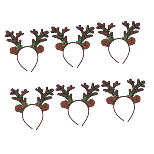 Gogogmee 6stücke Weihnachts Geweih Haarreifen Mit Licht Festliche Kopfbedeckung Für Erwachsene Und Haarschmuck Für Weihnachtsfeier Und Kostüme Zufällige Geweihfarbe von Gogogmee