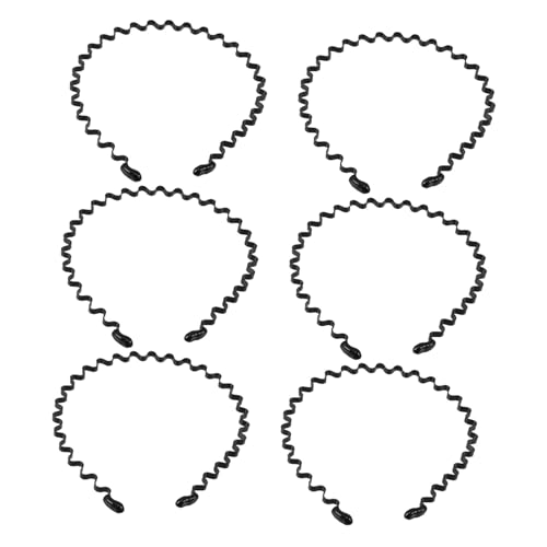 Gogogmee 6 Stück Metall Haarbänder Unisex Welliges Design Elastisch Verstellbar Rutschfest Für Make-up Hautpflege Sport Yoga Alltag Damen Herren von Gogogmee