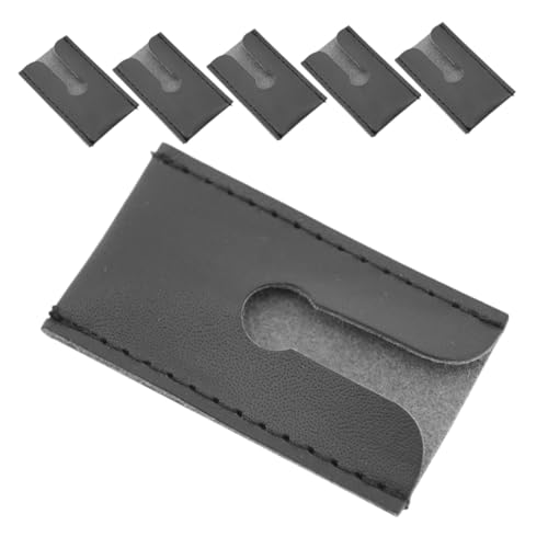 Gogogmee 6 Stück PU Leder Rasierkopfschutz Reiseetui für Männer Schmetterlings Rasierer Doppelrand Schutz Hülle Kompatibel für Manuelle Rasierapparate von Gogogmee