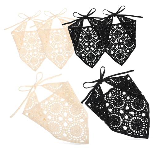 Gogogmee 6 Stück Teiliges Gehäkeltes Haartuch für Damen Atmungsaktive Leichte Kopftücher in Beige und Schwarz Vielseitige Haarbandanas zum Binden für Alltag Reisen und Fotoshootings von Gogogmee