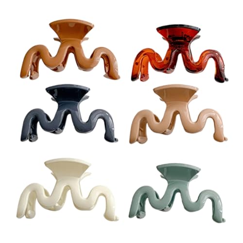 Gogogmee 6 Stück Teiliges Große Haarklammern mit Rutschfeste Haarklammer für Damen Stark Haltende Haarspangen für Dünnes Dickes Haar Bunte Farbvielfalt für Eleganten Look von Gogogmee