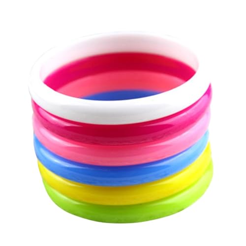Gogogmee 6 Stück Teiliges Kunststoff Armband Candy Farben Bunte Kunststoff Armreifen für Damen und Modische Party Accessoires Mix von Gogogmee
