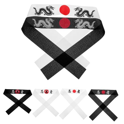 Gogogmee 6 Stück Teiliges Ninja Stirnband Japanischer Stil für Schüler Karate Kostüm Zubehör Party Dekorationen Feine Verarbeitung Geeignet für Geburtstags und Themenfeiern von Gogogmee