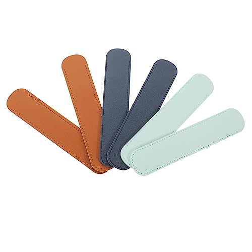 Gogogmee 6 Stück Teiliges Stiftetui aus Leder Eleganter Stifthalter für Füllfederhalter und Kugelschreiber PU Leder Dunkelblau Hellblau und Dunkelbraun Perfektes für Freunde und Familie von Gogogmee