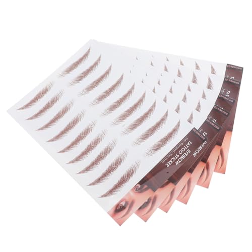 Gogogmee 6blätter Augenbrauen-wassertransfer-aufkleber Augenbrauen-sticker Für Übung Und Make-up Wasserfest Und Abziehbar von Gogogmee
