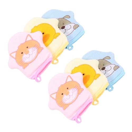 Gogogmee 6stücke Badehandschuhe Für Junge Mädchen Einfache Badehandschuhe Neugeborenen-badehandschuhe Cartoon-design Weich Und Praktisch von Gogogmee