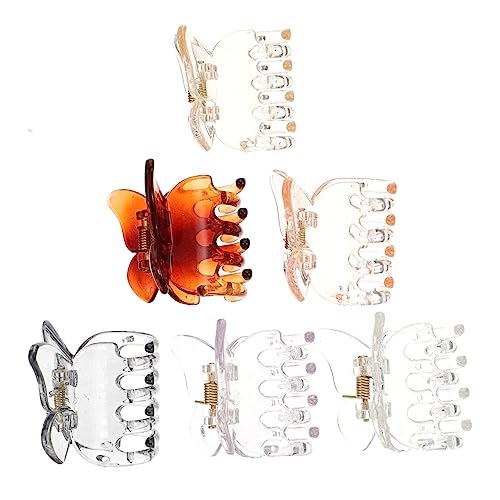 Gogogmee 6stücke Transparentes Damen Haarklammer in Schmetterlingsform Mittlere Haarclips Für Dickes Und Dünnes Haar Haarschmucklösung in Fog Champagner Transparent Und Beige von Gogogmee