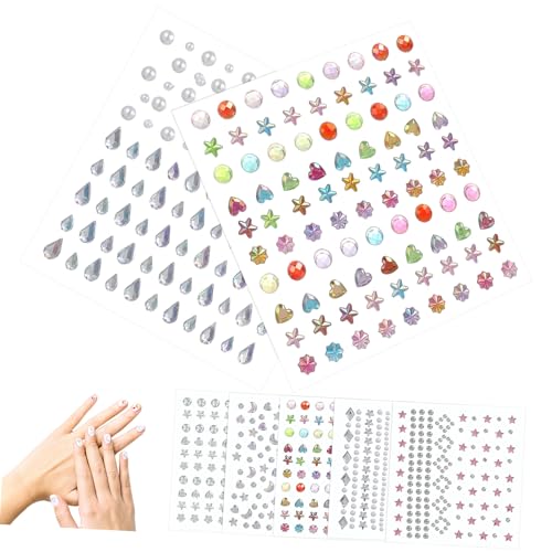 Gogogmee 7 Blätter Teiliges Selbstklebende Gesichtsrhinestones Strasssteine Glitzersteine für Festival Halloween Party Augen Make Up Schmuck Aufkleber Vielseitig und Langlebig von Gogogmee
