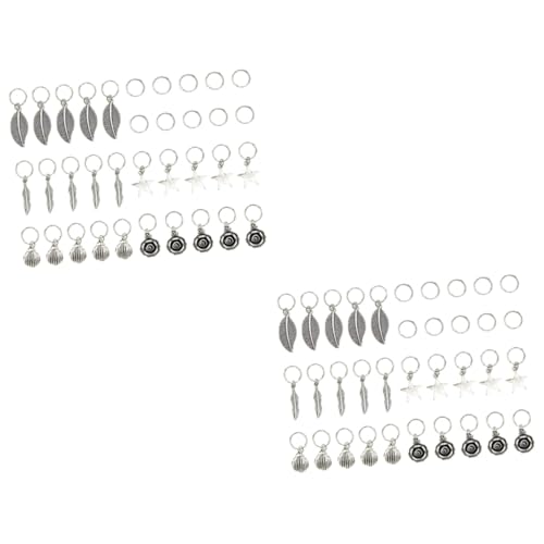 Gogogmee 2 Sets Metall-haarmanschetten Mit Blätter-design Dreadlock-manschetten Haarschlauch Zopf Mode-accessoires Zum Styling 35 Stück * 2 von Gogogmee