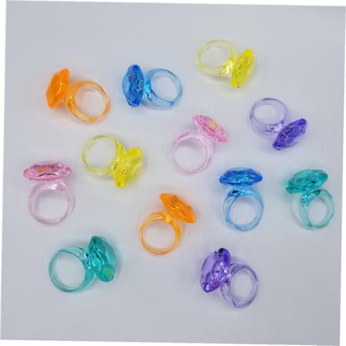 Gogogmee 74 Stück Teiliges Buntes Acryl spielzeugringe Farbenfrohe DIY Kunststoffringe Glatte Sichere Kinderschmuck Ringe für Kreatives und Basteln von Gogogmee