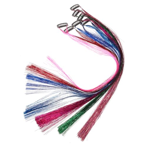 Gogogmee 7Stücke Teiliges Glitzer Haar Tinsel Bunte Haarverlängerungen für Feenhaare für Festivals Partys und Tägliche Frisuren Einzigartiger Haarschmuck für von Gogogmee