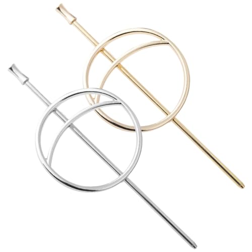 Gogogmee 8 Stk Hohle Legierungs-Haarnadel Haarklammern für Frauen Haare kreisen Chignon-Nadel Haarstock goldenes Haar haarschmuck slico hairclip einfache Brötchenstangen Frauen Haarnadel von Gogogmee