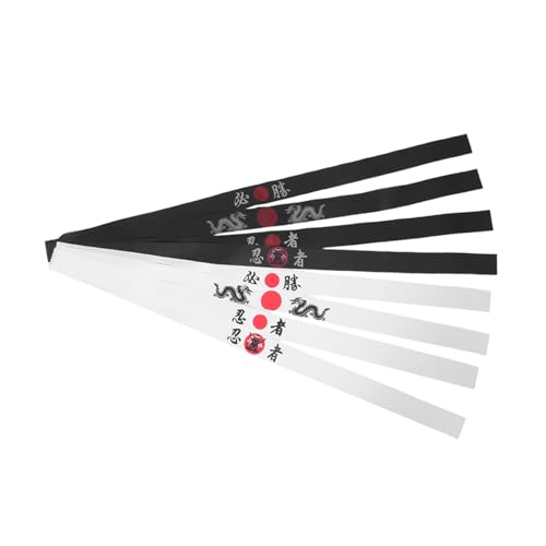 Gogogmee 8 Stück Teiliges Ninja Stirnband für Verstellbar Japanisch Inspiriert Weiches Atmungsaktives Material Robust und Reißfest als Karate Party Zubehör und Geburtstagsdeko von Gogogmee