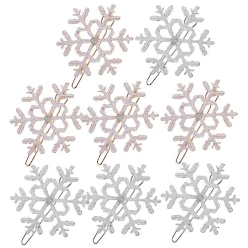 Gogogmee 8 Stück Teiliges Schneeflocken Haarspangen aus Legiertem Festliche Weihnachts Haarschmuck für Mädchen Modische Langlebige Haarclips Einfach zu Tragen und Schonend für Haare von Gogogmee