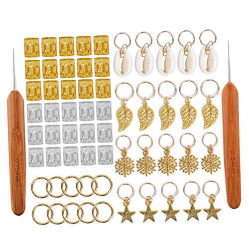 Gogogmee 82 Stück Dreadlocks Haarschmuck Set Teiliges DIY Haarzubehör mit Metallringen und Holzgriffen Kreative Haarmanschetten Verschiedenen Farben für und Mädchen von Gogogmee