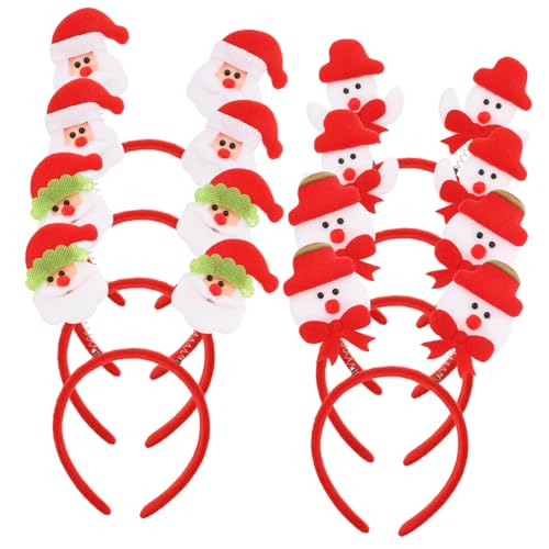 Gogogmee 8st Weihnachts-plüsch-stirnband Kopfbedeckung Für Die Weihnachtsfeier Stirnband Für Kinder Make-up-stirnbänder Weihnachtsbaum-stirnband Fräulein Ausgabekarte Erwachsener Stoff Rot von Gogogmee