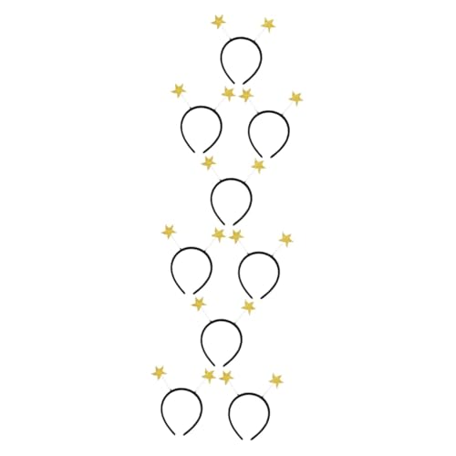 Gogogmee 9 Stk Haarreifen haarschmuck haircharm Goldfarben ziernieten dekoring Kostüm Stirnbänder Star-Kopf-Bopper Requisiten für Fotoautomaten Sterne Haarbänder Partyzubehör Golden von Gogogmee