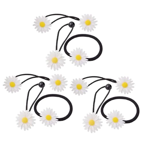 Gogogmee 9 Stück Teiliges Daisy Haargummi Elastisch Blumenhaarbänder für Frauen und Mädchen Schonender Ponytail Halter Vielseitiges Haaraccessoire mit Elegantem Blumenmotiv Design von Gogogmee