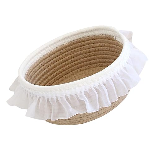Gogogmee Geflochtener Aufbewahrungskorb Aus Baumwollseil Kleiner Korb Für Handtücher Tragbarer Seilkorb Für Schlafzimmer Wohnzimmer Küche Und Büro von Gogogmee