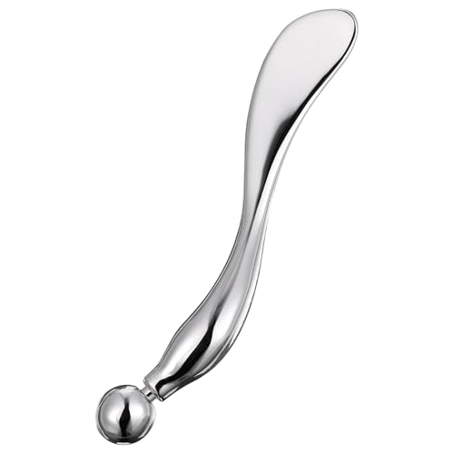 Gogogmee Augenmassage Löffel aus Zinklegierung Silberner Beautylöffel für Augencreme Lindert Augenermüdung und Fördert die Durchblutung Langlebiges Massagewerkzeug für Augenpflege von Gogogmee