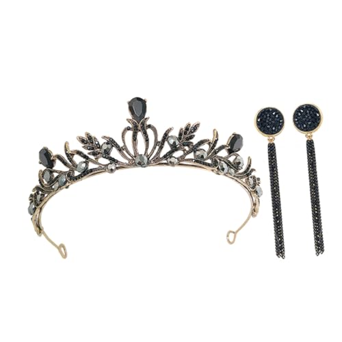 Gogogmee Barocke Brautkrone und Ohrringe Vintage Schwarzes Hochzeits Haarband Luxuriöse Damen Kopfbedeckung Teiliges Schmuck für Geburtstag und Festliche Anlässe Gogogmee Barocke Brautkrone und Ohrringe Vintage Schwarzes Hochzeits Haarband Luxuriöse Damen Kopfbedeckung Teiliges Schmuck für Geburtstag und Festliche Anlässe von Gogogmee