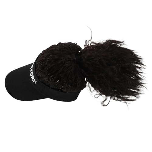 Gogogmee Baseballkappe mit Lockigem Pferdeschwanz Synthetische Perücke mit Natürlichem Look Wellenhaar Hut Perücke für Damen Bequeme Vollkappenform und Sichere für Outdoor und Alltag von Gogogmee