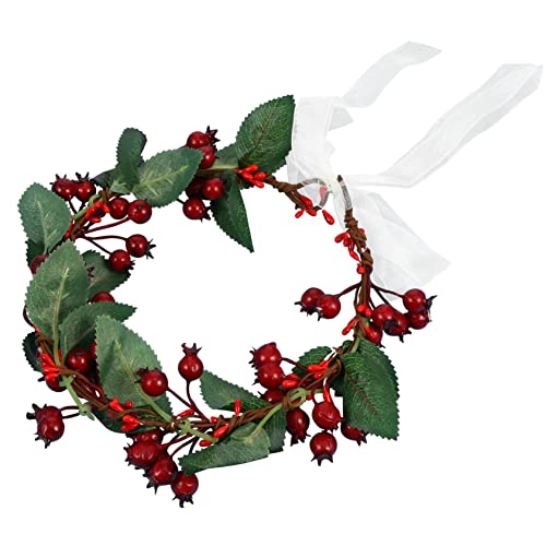 Gogogmee Beerenkranz Zu Weihnachten Stirnband Mit Beerenblumen Grüne Krone Weihnachtsgirlande Kopfbedeckung Feiertagsblumenstirnband Blumenkranz Blumen- Textil- Die Blumen Rote Beeren Damen von Gogogmee