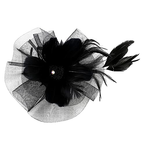 Gogogmee Haarspange aus Netz mit Federn für Damen Kopfbedeckung Festlich und Kreativ für Tanzpartys Haarschmuck in Blumenform von Gogogmee