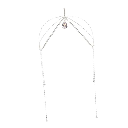 Gogogmee Braut Kopfkette mit Strasssteinen Modischer Haarschmuck für Hochzeit Festival Party Dekorative Handgefertigte Head Chain mit Funkelnden Details für Damen von Gogogmee