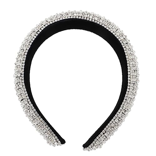 Gogogmee Stirnband Mit Strass Haarreifen Exquisites Damen Flanell Stirnband Stilvolle Haarreifen Für Party Hochzeit von Gogogmee