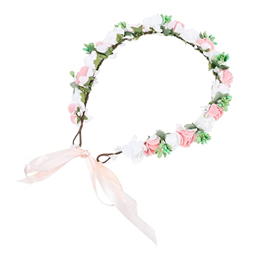 Gogogmee Brautjungfer Kinderkranz Weibliches Stirnband Böhmische Blumenkranz Stirnbänder Hochzeitskranz Stirnbänder Für Kinder Erdbeergirlande Koreanisch Damen Weiße Blumen Pe-schaum von Gogogmee