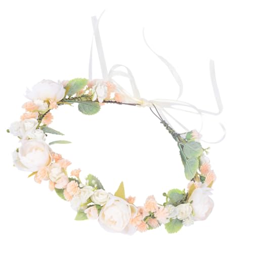 Gogogmee Brautkranz hochzeitshaar schmuck wedding hair accessories Haarkranz Hochzeitsdekorationen für die Zeremonie Blumengirlande Haargummis Kopfschmuck für Mädchen Stirnband PP von Gogogmee