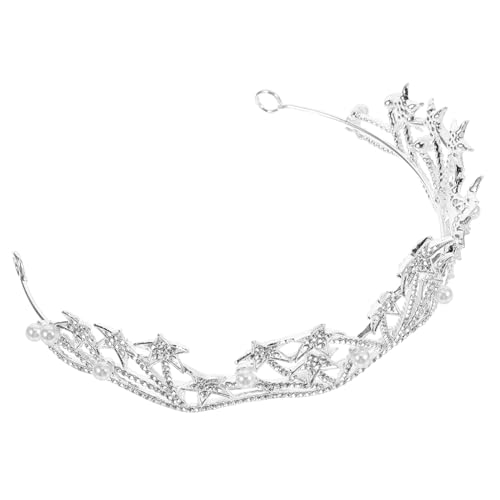 Gogogmee Brautkrone mit Stern Design Handgefertigtes Diadem für Damen Modischer Haarschmuck für Hochzeit und Festliche Anlässe Silberner Fairy Tiara Stilvoller Brautschmuck von Gogogmee