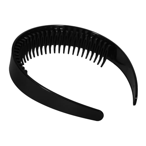 Gogogmee Breites Schwarzes Haarband mit Zähnen für Damen Rutschfester Modischer Haarreifen Fest Sitzend Langlebig und Formbeständig für Haartypen und Anlässe von Gogogmee