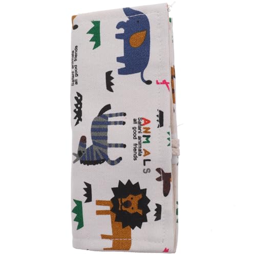 Gogogmee Canvas Federmäppchen Rollmäppchen mit Fächern Robustes Tragbares Stifteroll Organizer für Buntstifte Aquarellstifte und Pinsel Großes Fassungsvermögen Modisches Design für von Gogogmee