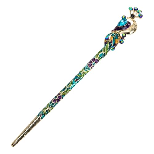Gogogmee Chinesischer Haarschmuck Retro Haarnadel Pfauenmuster Langlebiger Haarstab für Duttfrisuren Praktischer Haarschmuck für Damen Robust und Komfortabel Geeignet für Alltag und von Gogogmee