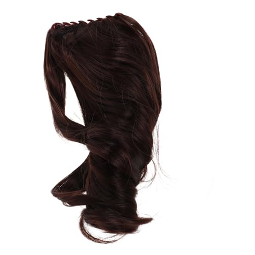 Gogogmee Claw Clip Ponytail Extension Curly Wavy Fake Hair Extensions für Frauen Dunkelbraun Natürlich Aussehender Kurzhaar Haarteil Weich Synthetisch Einfach Anzubringen von Gogogmee