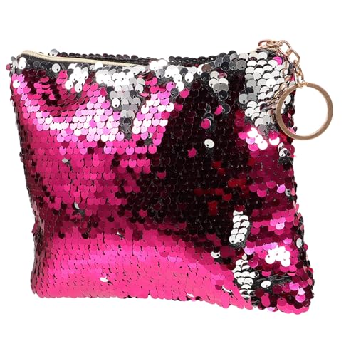 Gogogmee Kosmetiktäschchen Mit Pailletten Reißverschluss Langlebige Münzaufbewahrungstasche Für Damen Rosé-Silber Für Geldbörse Schlüssel Mobiltelefon Kosmetika Karten Und Andere Gegenständ von Gogogmee