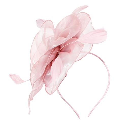 Gogogmee Haarschmuck Für Damen Rosa Fascinator Hut Für Hochzeiten Teeparty Stirnband Mit Blumendesign Kopfschmuck Für Brautpartys Und Bankette Bequemes Stirnband Aus Hochwertigem Stoff von Gogogmee