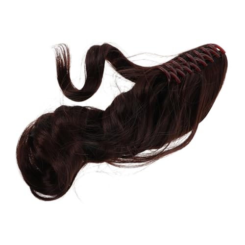 Gogogmee Dunkelbraune Claw Clip Ponytail Extensions Natürlich Aussehende Lockige Synthetische Haarverlängerung für Frauen Weiche Textur Einfach Anzubringen für Alltag und Events von Gogogmee