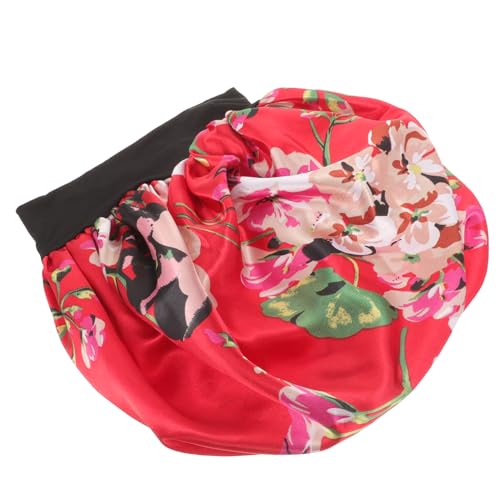 Gogogmee Duschhaube für Damen Elastische Badekappe mit Rundem Rand Atmungsaktive und Multifunktionale Schlafmütze für Friseursalon und Zuhause Rotwein von Gogogmee