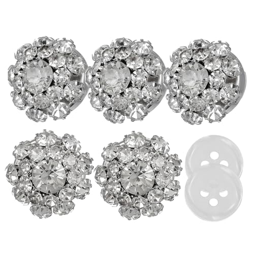 Gogogmee Elegant Strassbesetzte Blumen Manschettenknöpfe und Hemdknöpfe Funkelndes Teiliges Set für Hochzeit Festliche Anlässe Stilvolle Herren Accessoires von Gogogmee