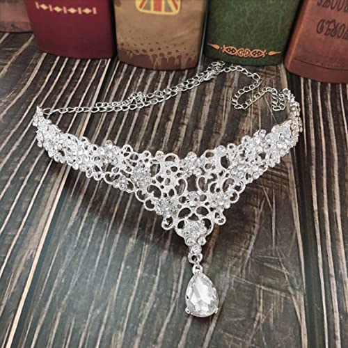 Gogogmee Elegante Legierung Strass Braut Kopfschmuck Hochzeit Stirnband Stirn Kette Haarschmuck Für Frauen Mädchen Weiß von Gogogmee